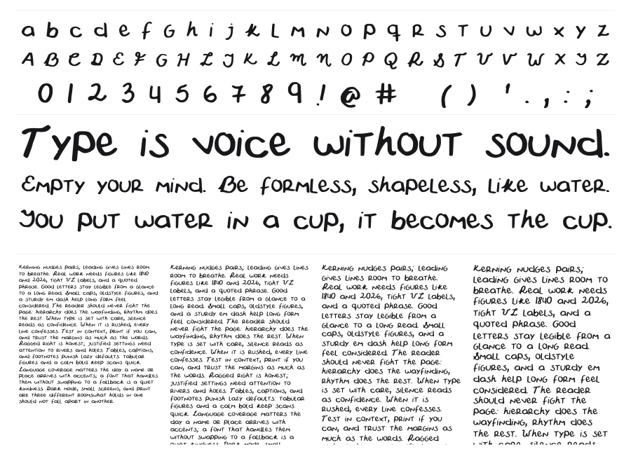 Wonderful specimen sheet