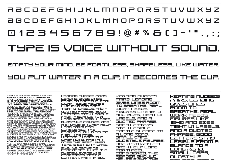 Year One specimen sheet