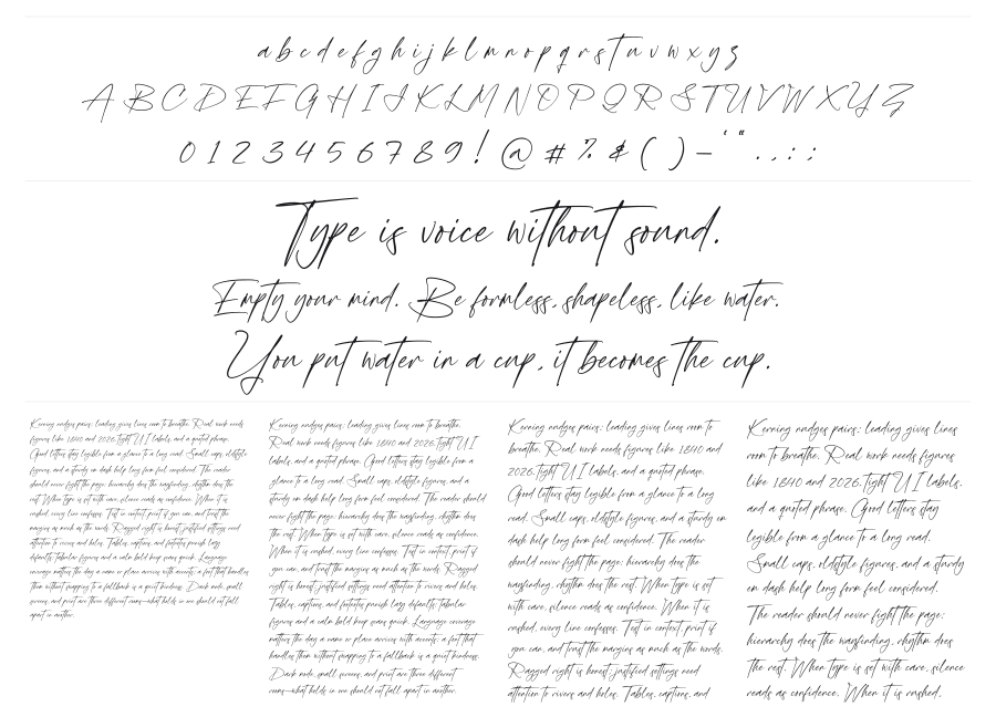 Gerald Fletchery specimen sheet