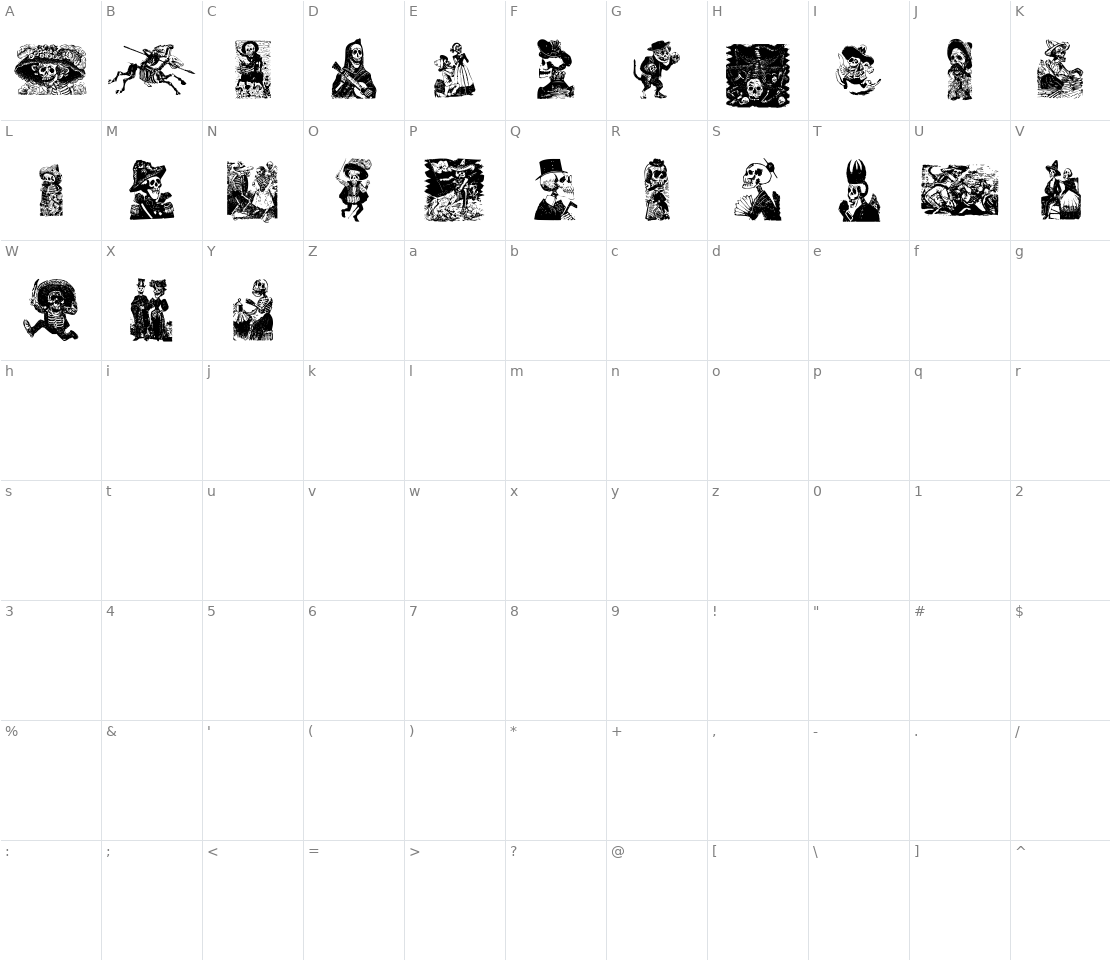 Character set for Calaveras