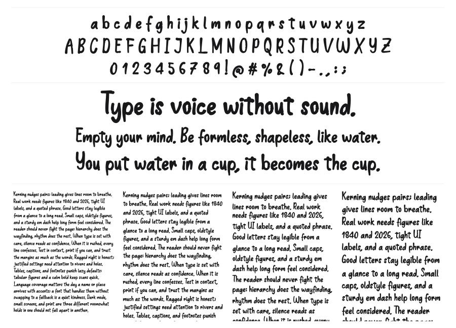 Hello New Year specimen sheet