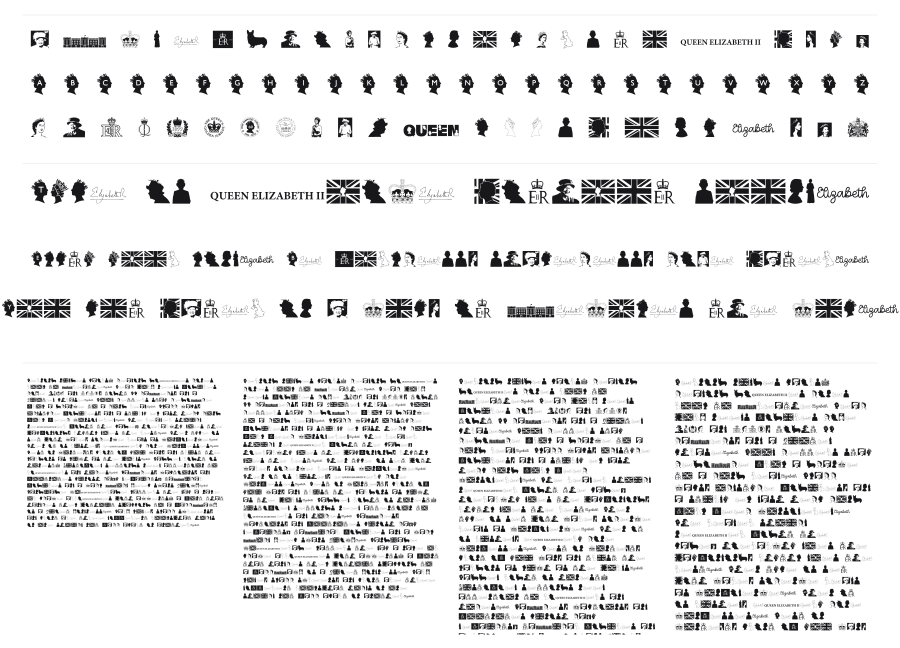212 Queen Elizabeth specimen sheet