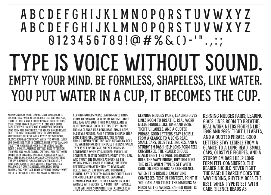 MRK Maston specimen sheet