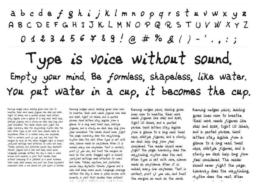 JDRossella specimen sheet