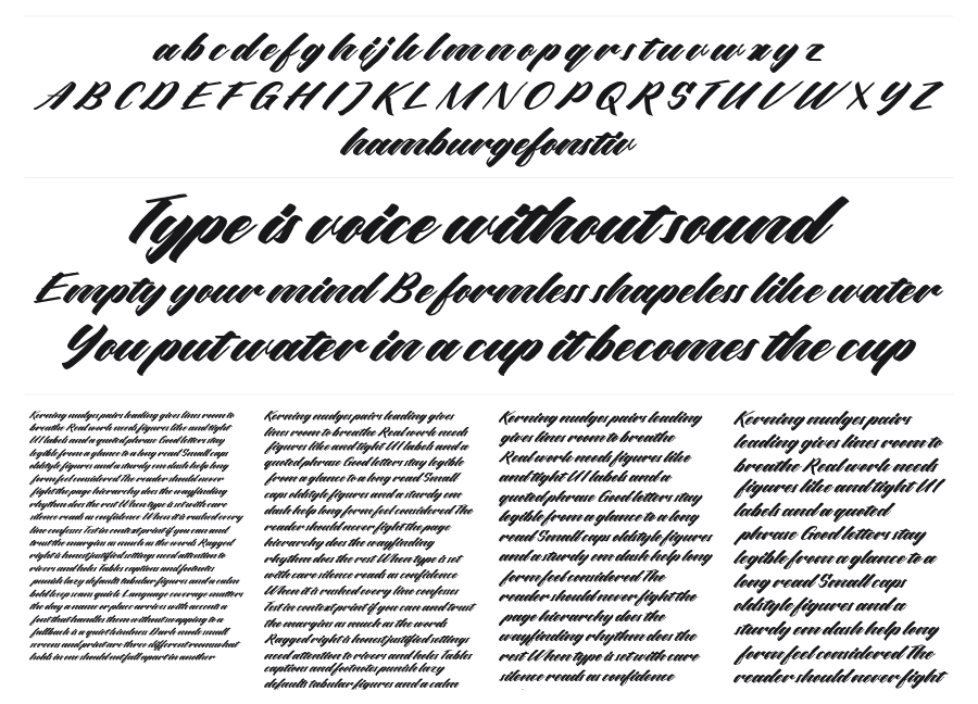 De Hafla specimen sheet