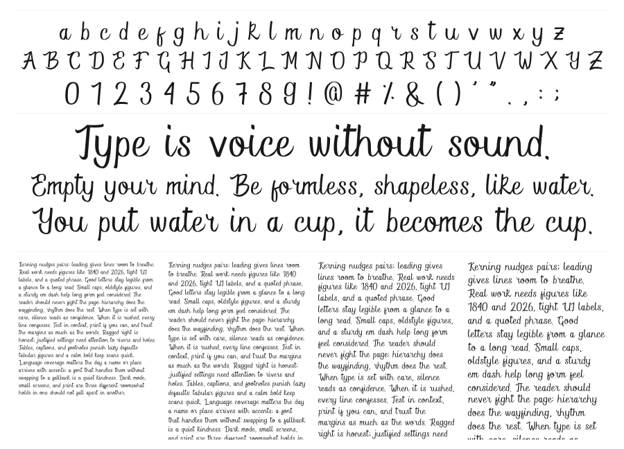 Killer Black specimen sheet