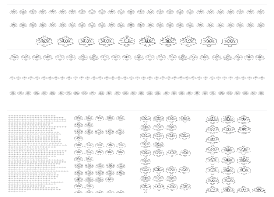 Vintage Monogram specimen sheet