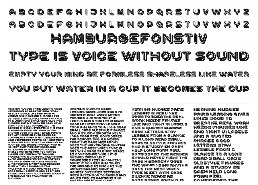 Riparo specimen sheet