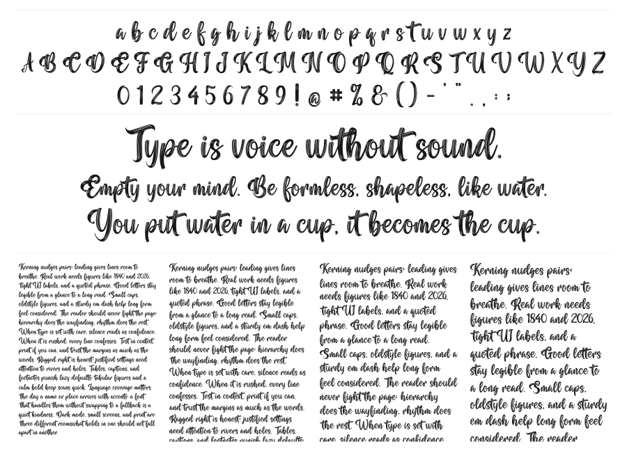 Vintage Brush specimen sheet