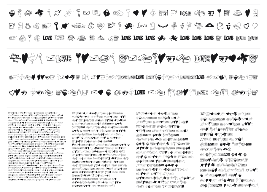 Angie's Valentines specimen sheet