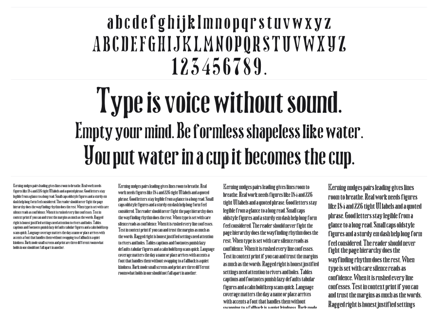 Dottingham specimen sheet