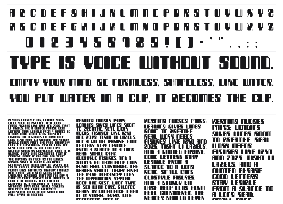Zyborgs specimen sheet