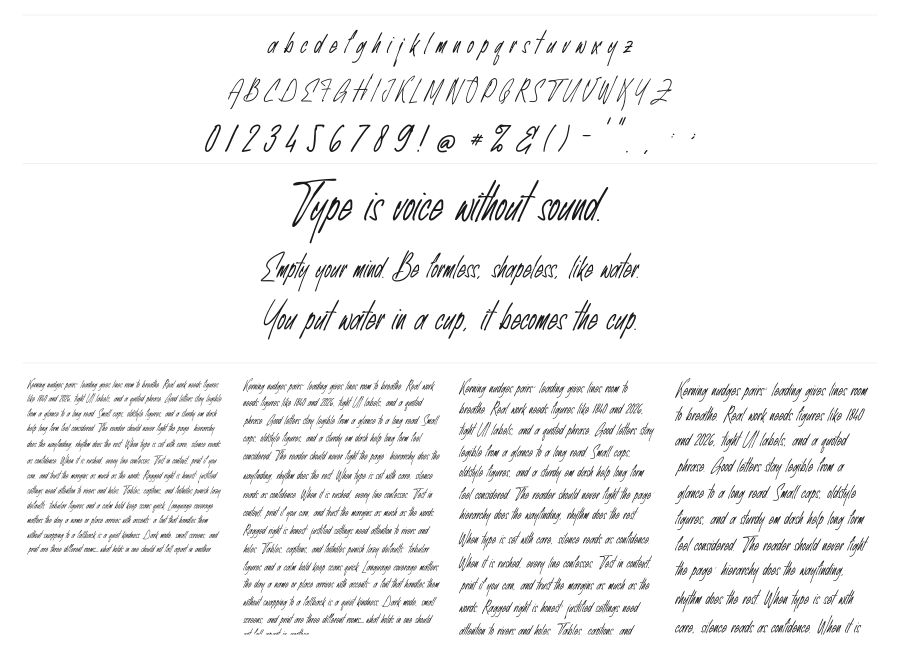 Exhibitionist specimen sheet