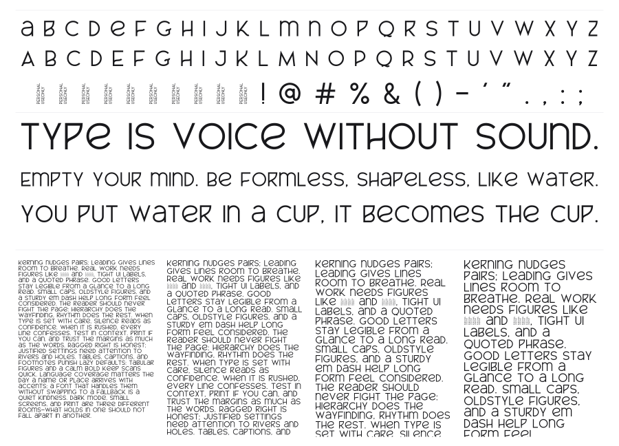 Al Chevrola specimen sheet