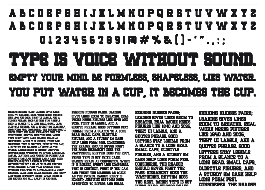 Roquero specimen sheet