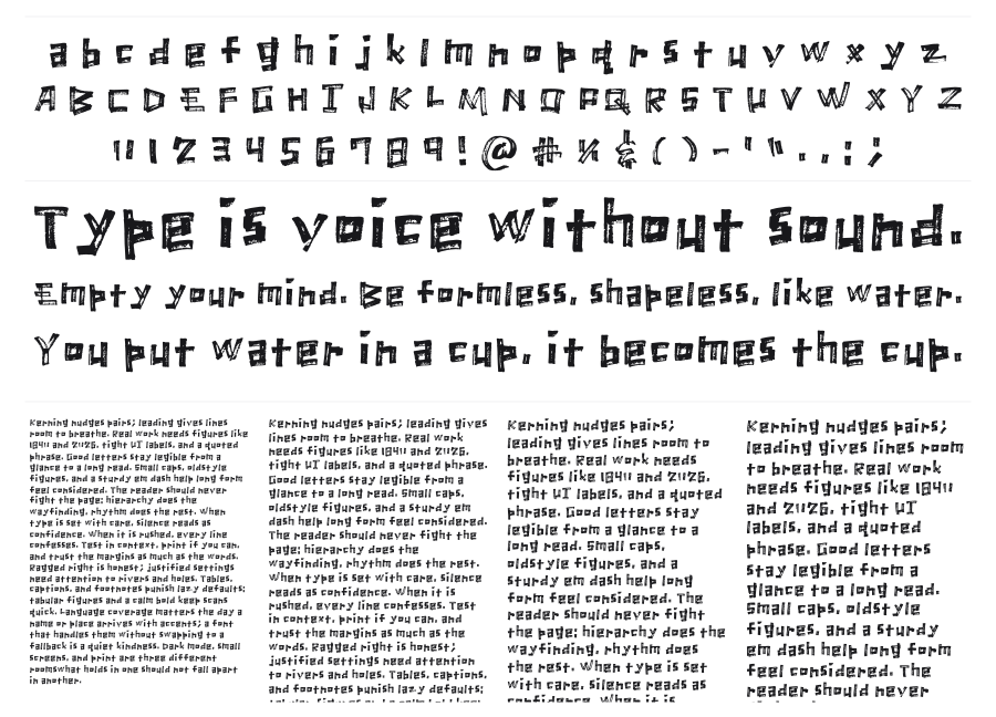 Marker Scratch specimen sheet