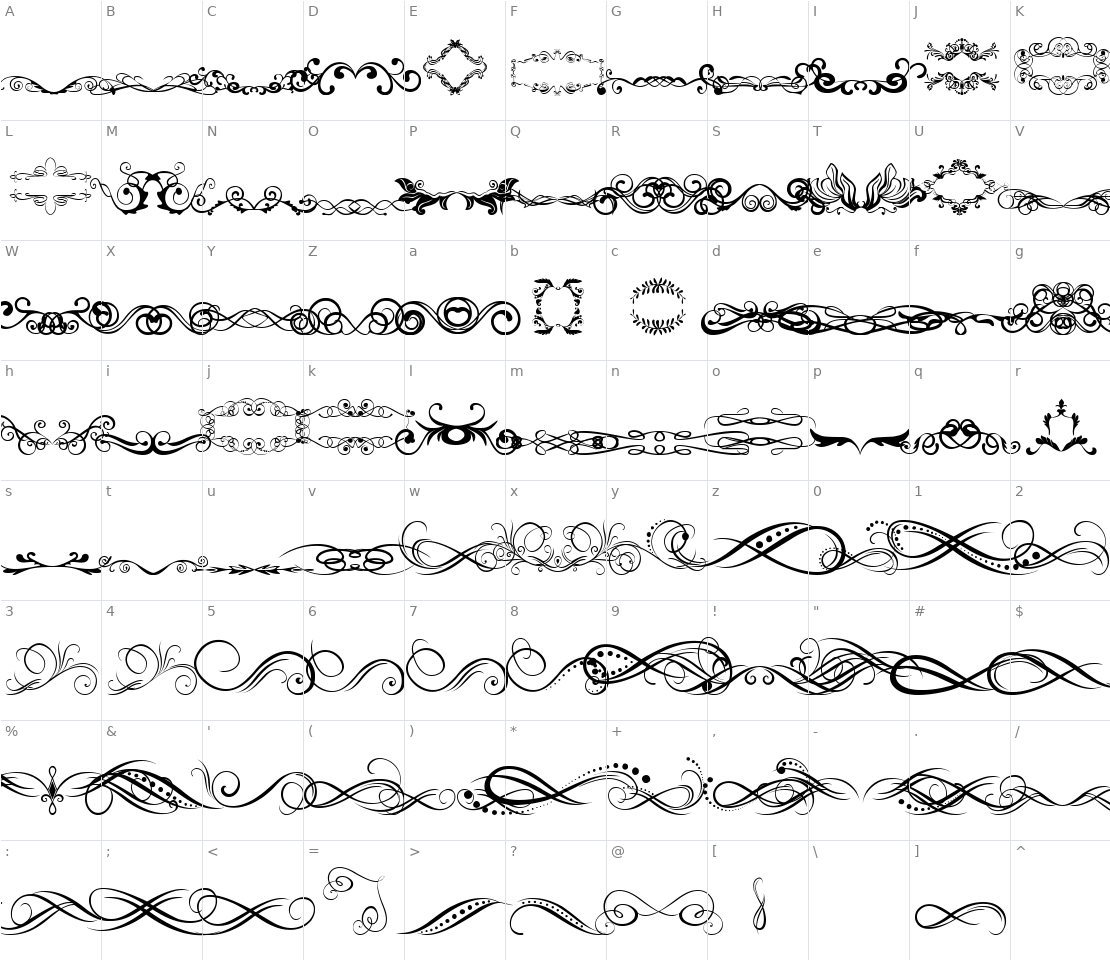 Character set for Another Ornaments TFB