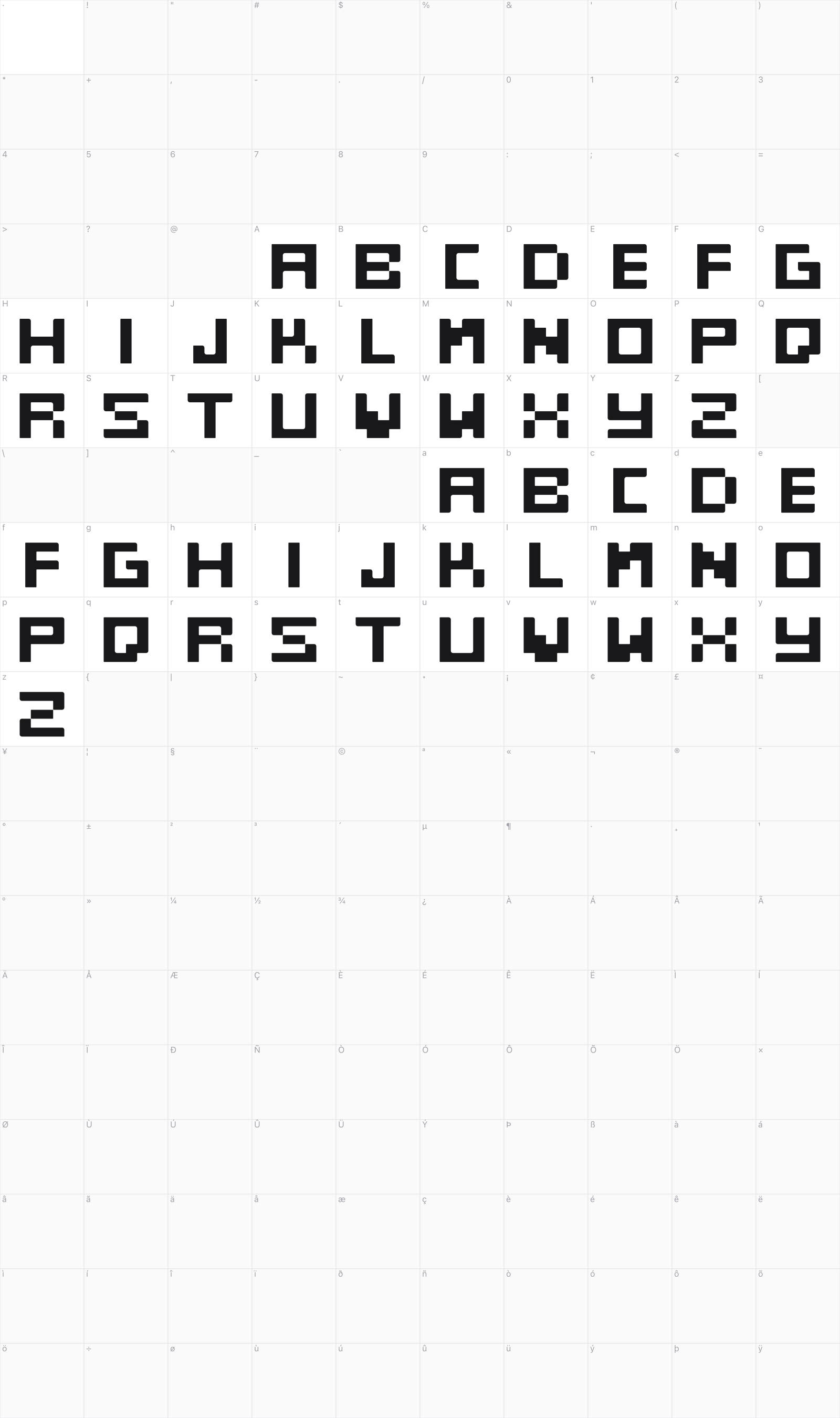 Lunch Break glyph table