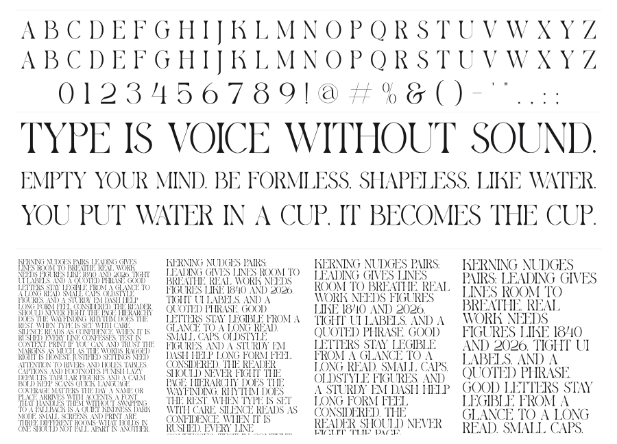 Gaistro specimen sheet