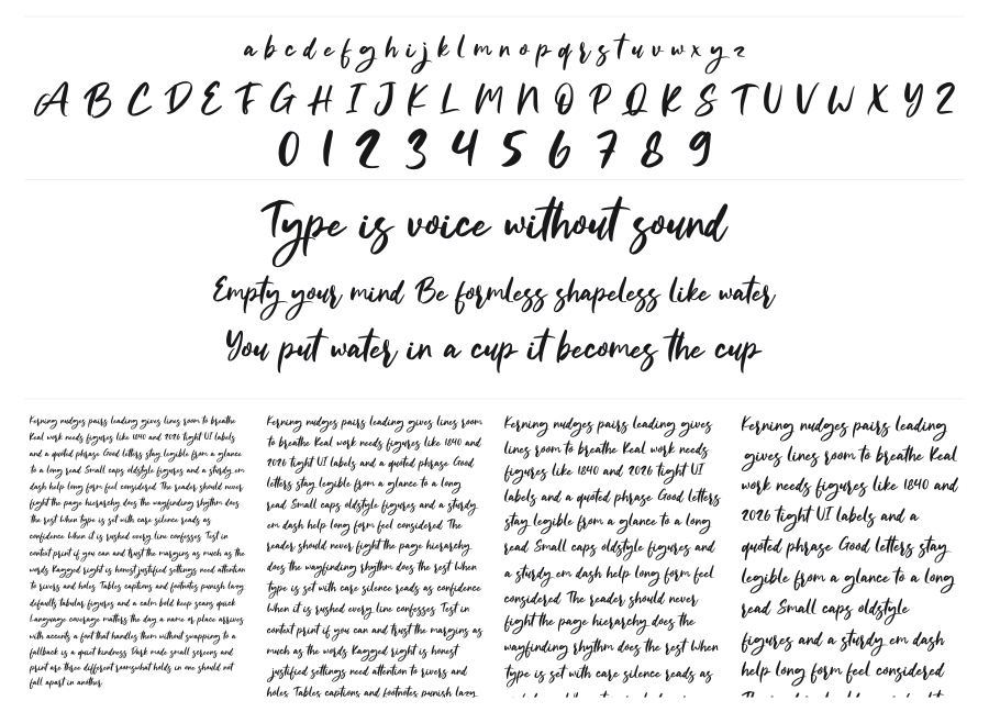 Butter Notes specimen sheet