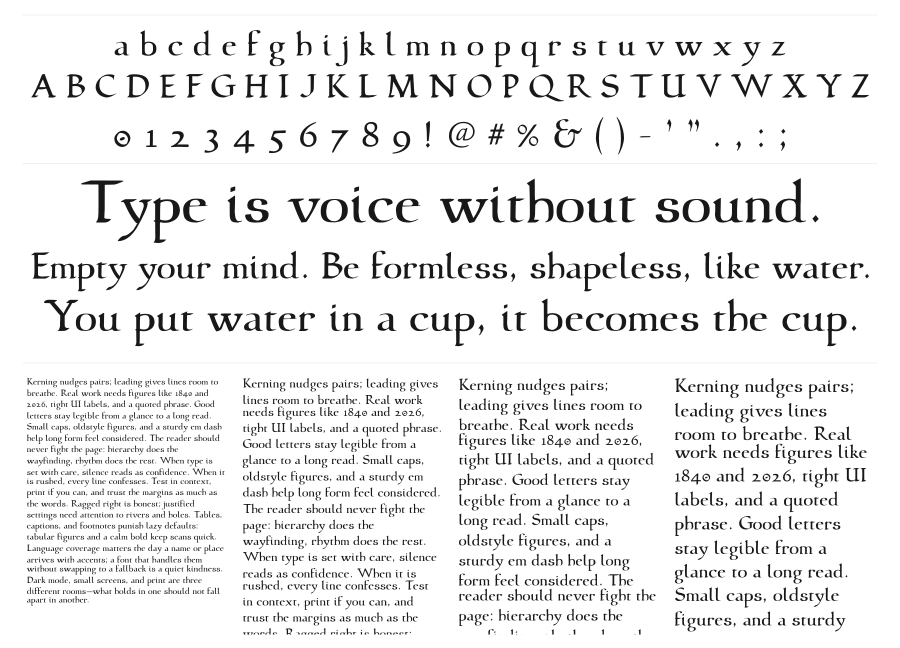 LDR Bracciolini specimen sheet