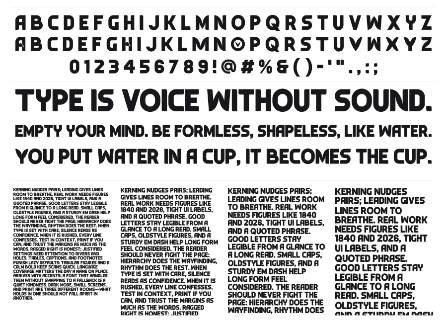 Typesauce specimen sheet