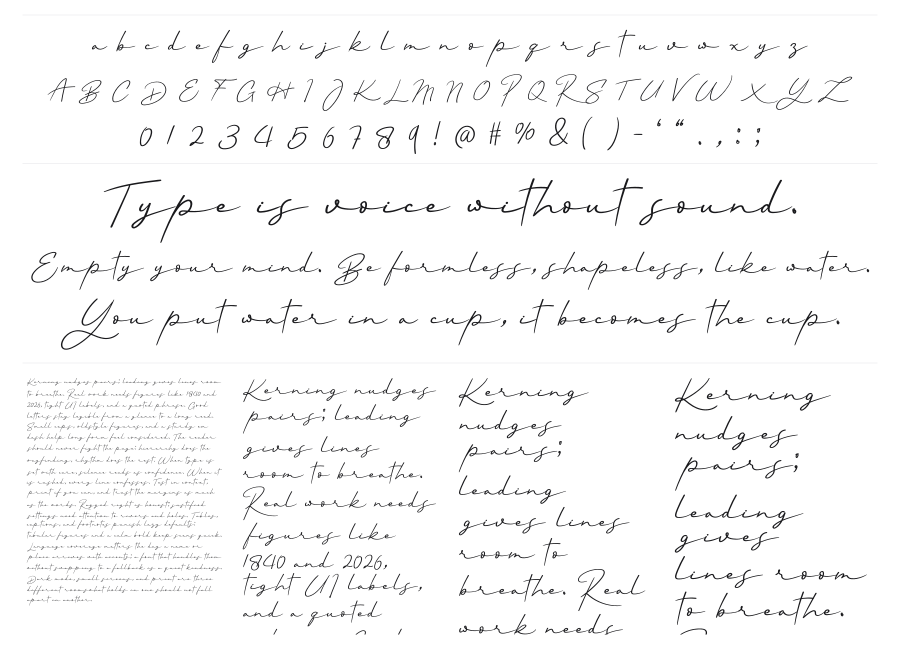 Antonim specimen sheet