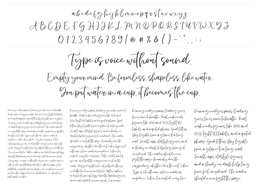 Naylans specimen sheet