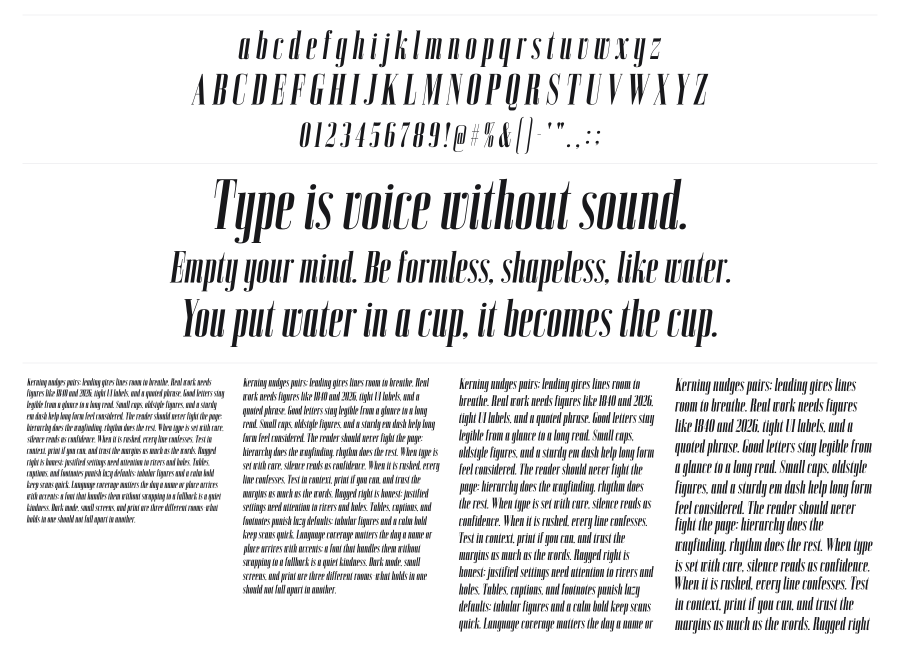 Bodoni Z37 specimen sheet