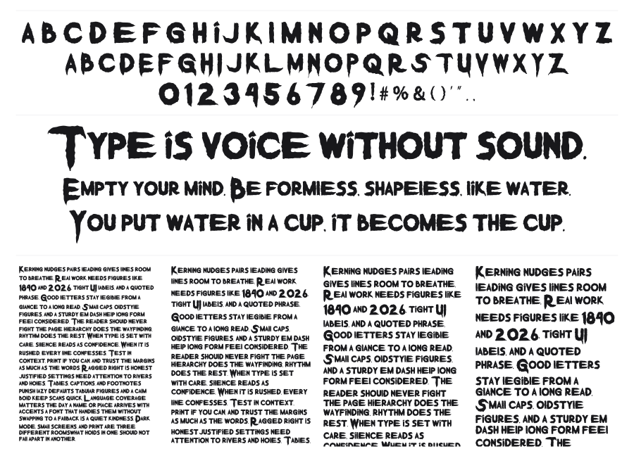 Vermillion specimen sheet