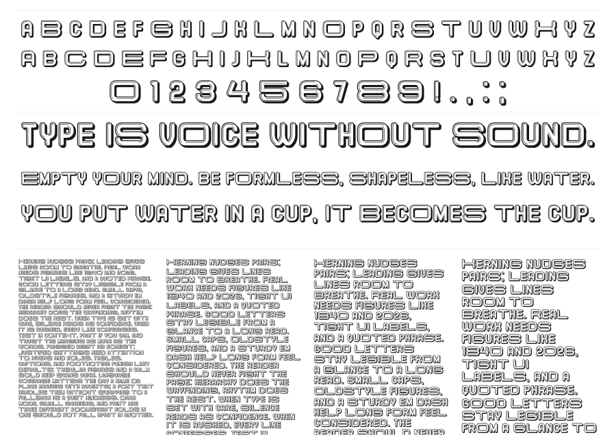 Elastic Letters specimen sheet