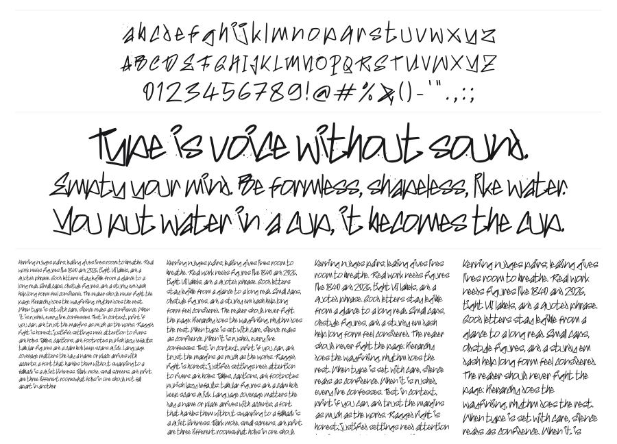 h Hardtagz specimen sheet