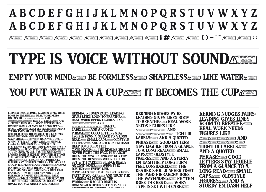 Retrofia specimen sheet