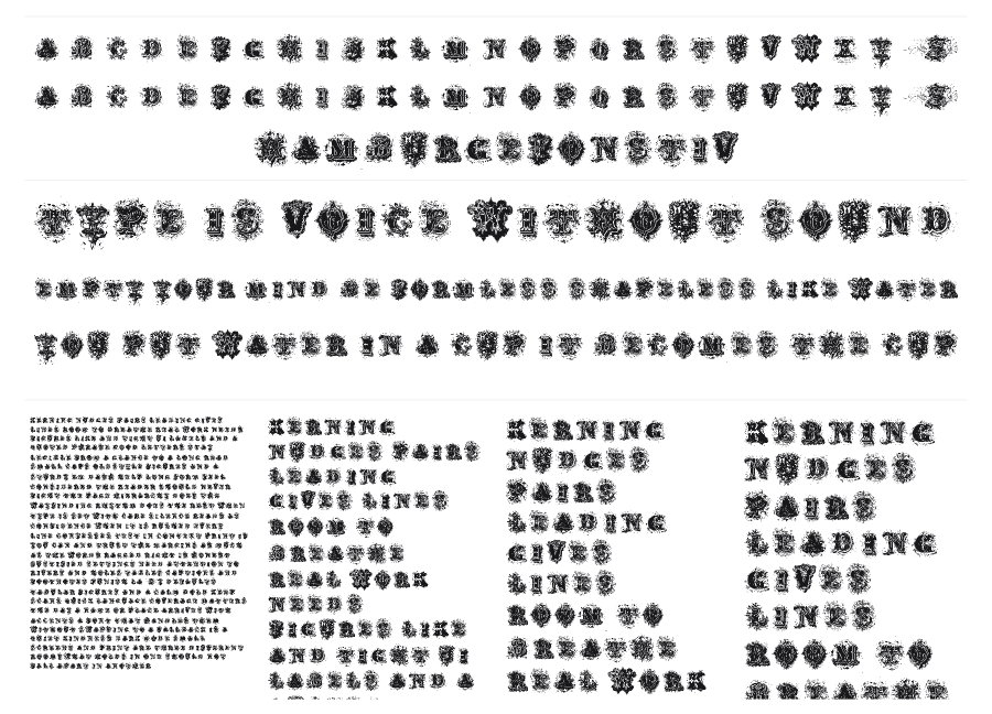 Dirty Ames specimen sheet