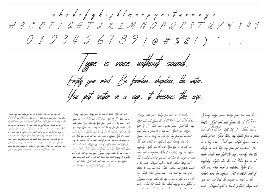 Gladys specimen sheet