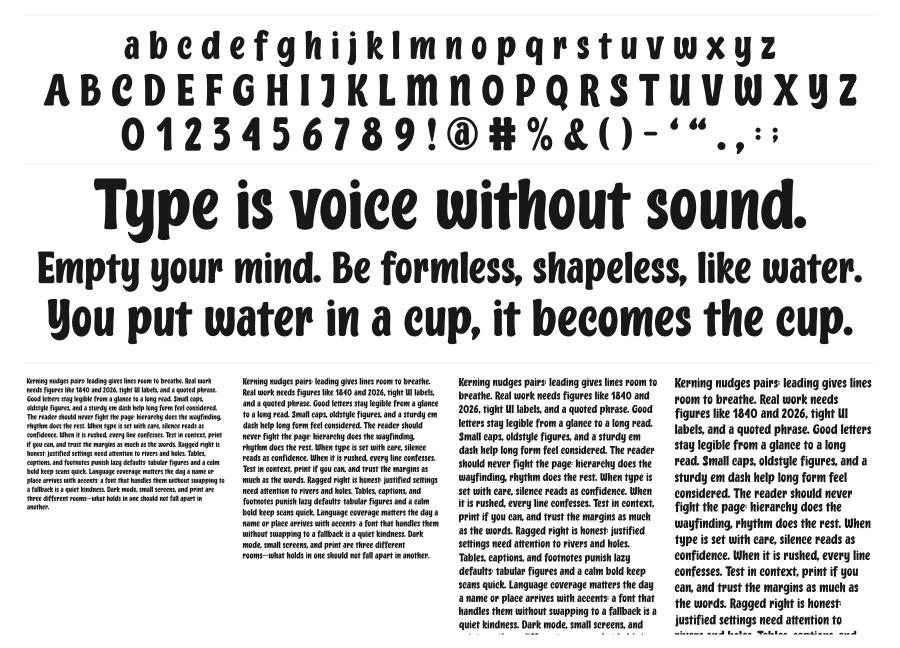 Perfect Delight 1992 specimen sheet