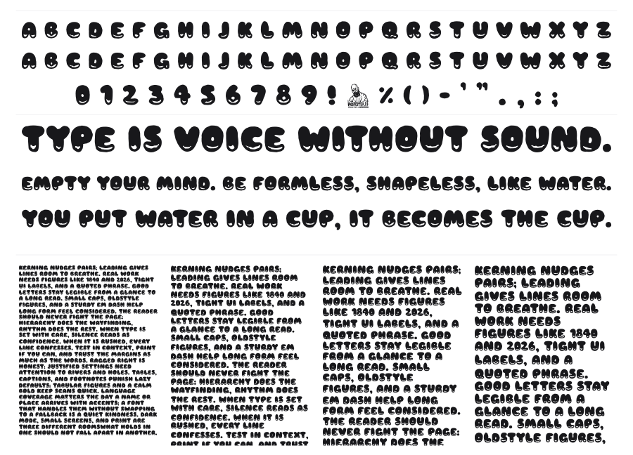 Water Pool Club specimen sheet