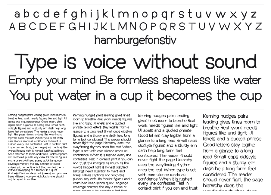 Heartwarming specimen sheet