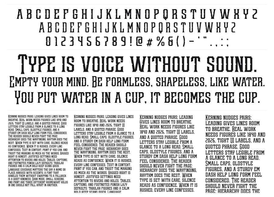 Redsniper specimen sheet