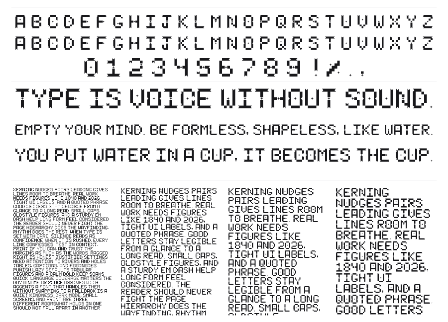 Andu specimen sheet