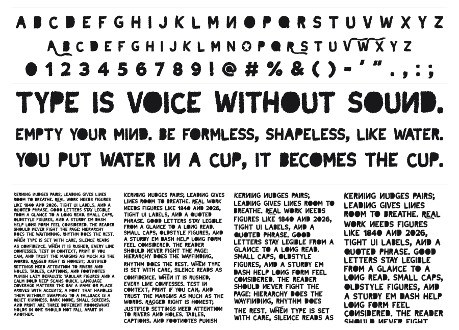 Volga specimen sheet