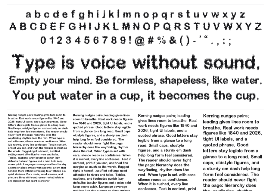 Sparkplucked specimen sheet