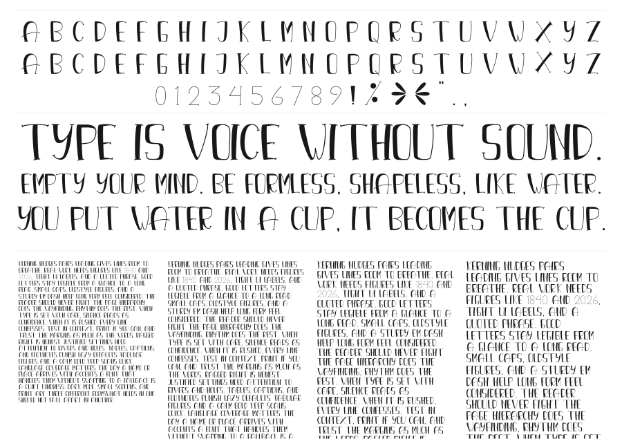 Banana Sweet specimen sheet