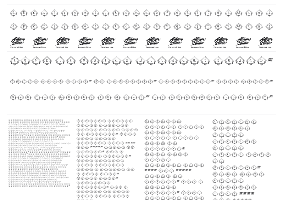 Yokata Chinese Monogram specimen sheet
