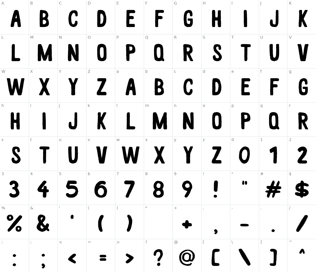 Character set for White Wood