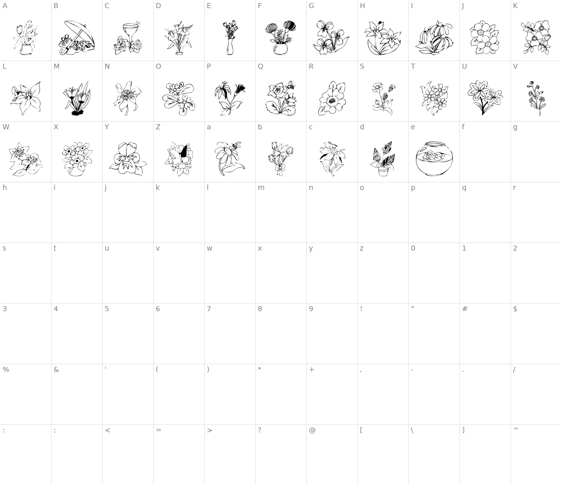 Character set for KR Bloom Bonanza