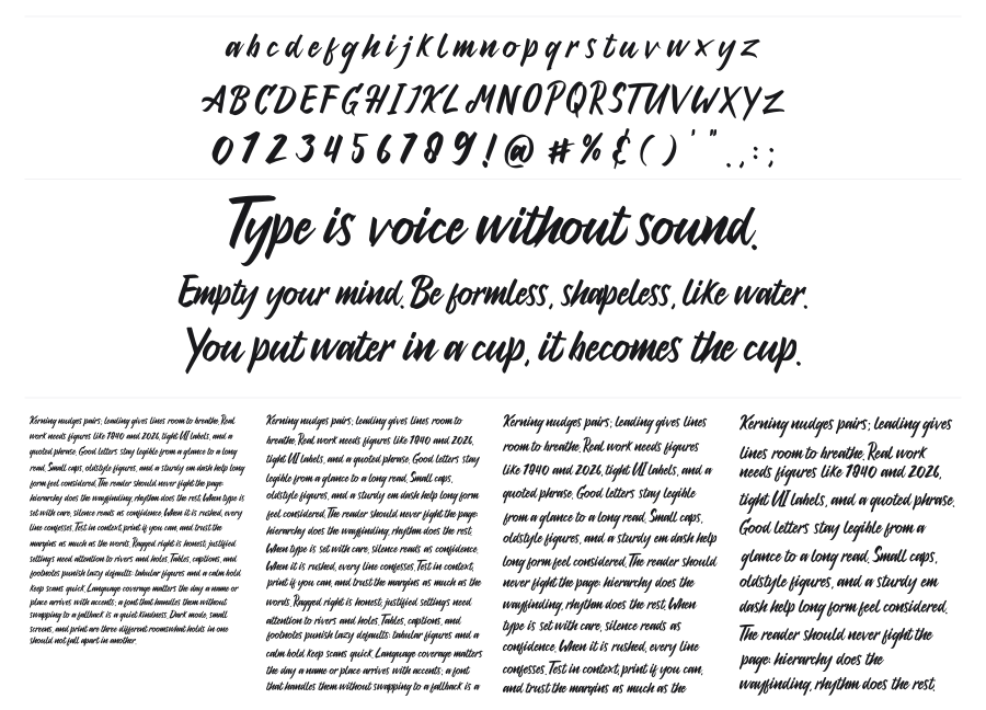 Antoine specimen sheet