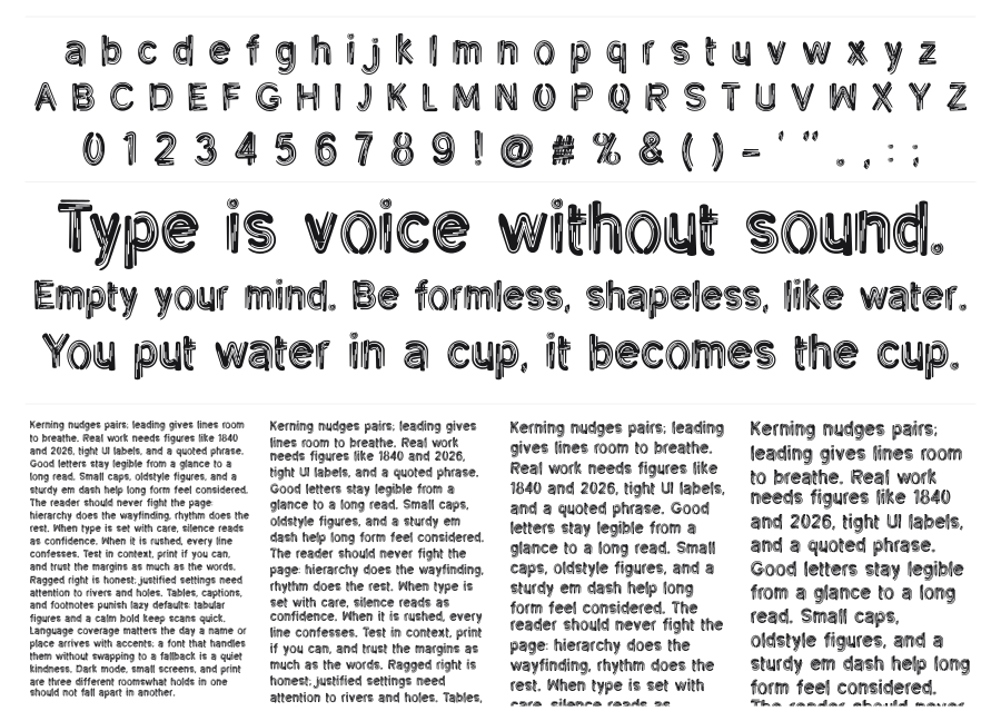 Go Retro specimen sheet