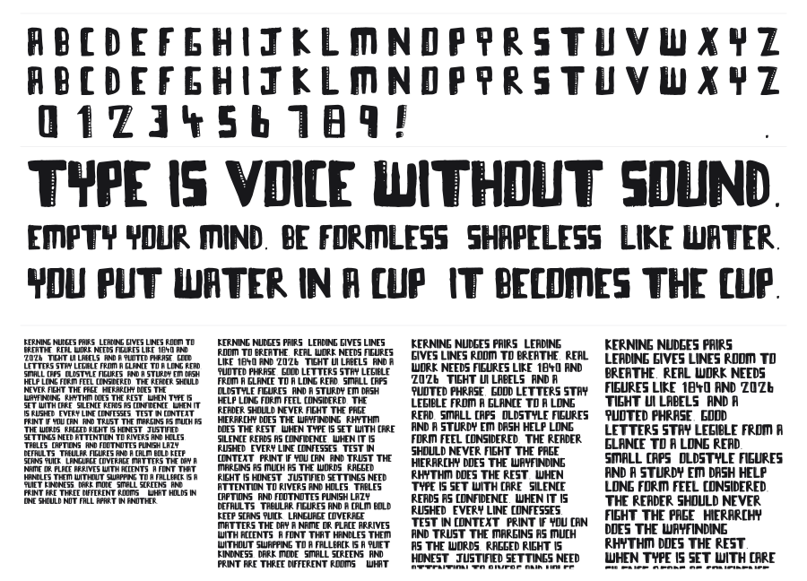 Tower Blocks specimen sheet