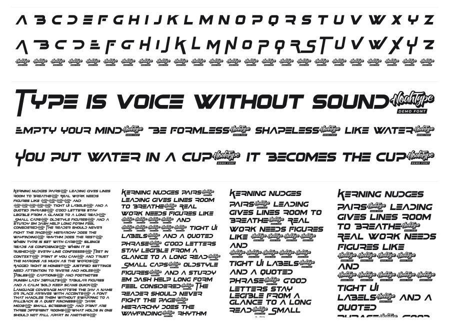 Yonder Breaks specimen sheet